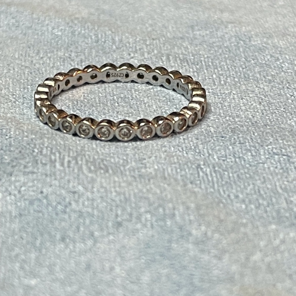 Kiera couture sterling silver cz band stackable 8